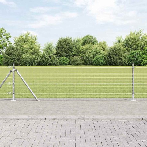 ZESTAW SŁUPKÓW OGRODZENIOWYCH 2 SZTUKI STAL OCYNKOWANA 10X 0.5M