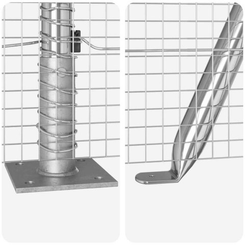 ZESTAW SŁUPKÓW OGRODZENIOWYCH ZESTAW 2 STAL OCYNKOWANA 10X 0.5M