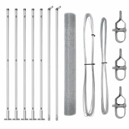 ZESTAW SŁUPKÓW OGRODZENIOWYCH ZESTAW 2 STAL OCYNKOWANA 10MX 1M