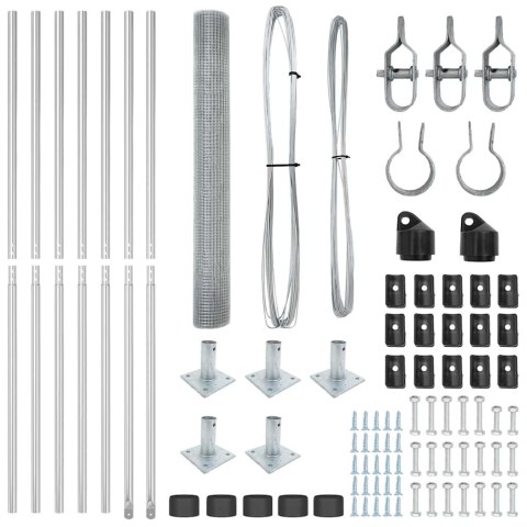 ZESTAW SŁUPKÓW OGRODZENIOWYCH ZESTAW 2 STAL OCYNKOWANA 10MX 1M