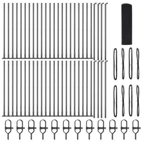 OGRODZENIE Z DRUTU SPAWANEGO Z 13 SŁUPKAMI SZARY 1X100M STAL