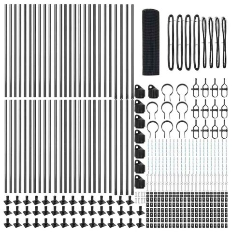 OGRODZENIE Z DRUTU SPAWANEGO Z 13 SŁUPKAMI SZARY 1X100M STAL