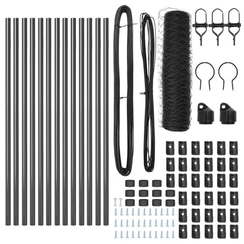 OGRODZENIE HEKSAGONALNE SZARE 0.6X25M STAL
