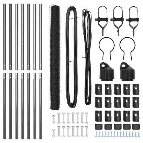 OGRODZENIE HEKSAGONALNE SZARE 1,5X10M STAL