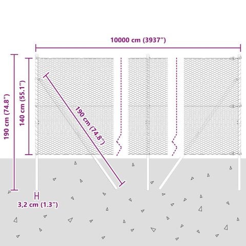 OGRODZENIE HEKSAGONALNE ZIELONE 1.4X100M STAL