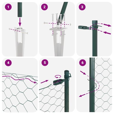 OGRODZENIE HEKSAGONOWE ZIELONE 1.6X100M STAL