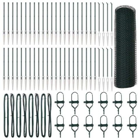 ZIELONE OGRODZENIE HEXAGONALNE 0,6X100M STAL