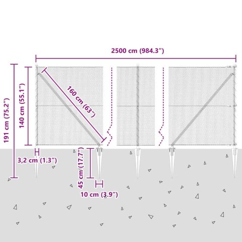 OGRODZENIE SZEŚCIOKĄTNE SZARE 1,4X25M STAL
