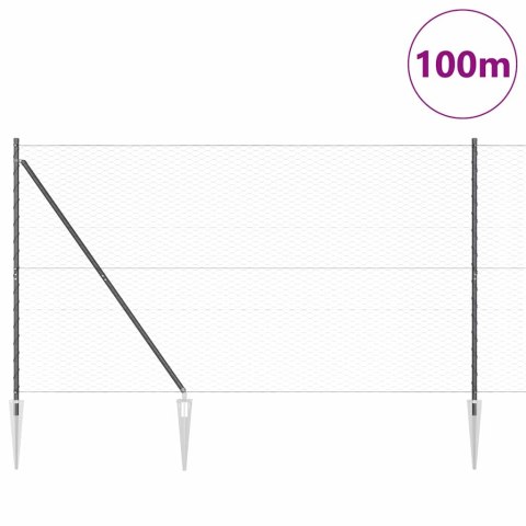 OGRODZENIE HEKSAGONALNE SZARE 1.6X100M STAL