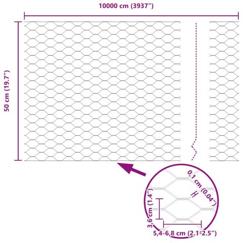 SZARE OGRODZENIE HEKSAGONALNE 0.5X100M STAL