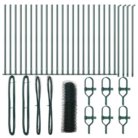 VidaXL Ogrodzenie Sześciokątne Zielone 0.5x50 m Stal