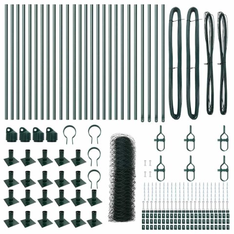 VidaXL Ogrodzenie Sześciokątne Zielone 0.5x50 m Stal