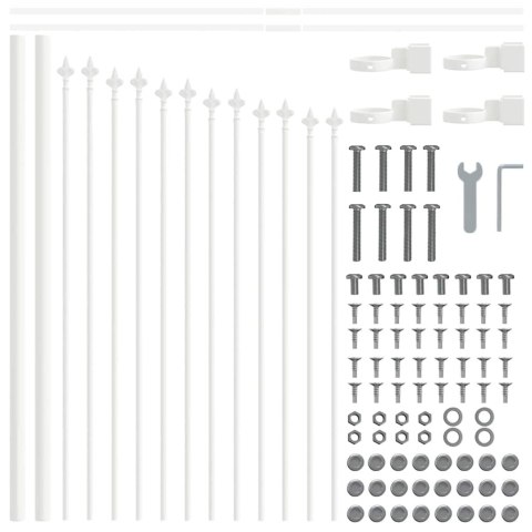 BIAŁY OGRODOWY PŁOT Z ŁUKOWYM ZAKOŃCZENIEM - 11,9X 0,75M STAL