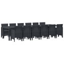 ZESTAW DO JADALNI W OGRODZIE 13 PCS ANTRACYT DUŻY