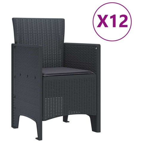 ZESTAW DO JADALNI W OGRODZIE 13 PCS ANTRACYT DUŻY