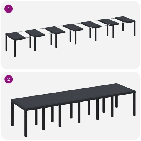 ZESTAW DO JADALNI W OGRODZIE 13 PCS ANTRACYT DUŻY