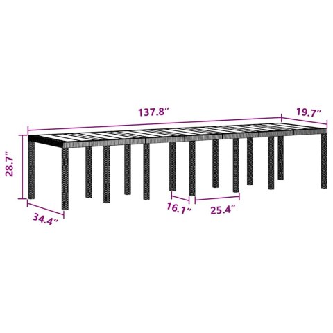 ZESTAW DO JADALNI W OGRODZIE 13 PCS ANTRACYT DUŻY