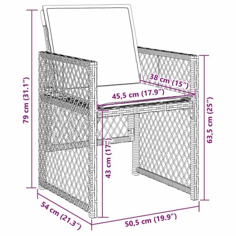 5-CZĘŚCIOWY ZESTAW DO JADALNI W OGRODZIE Z PODUSZKAMI CZARNY POLY RATTAN