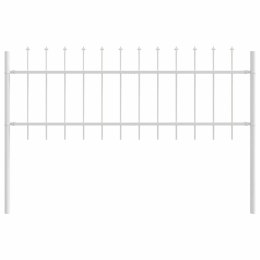 OGRODOWY PŁOT Z SZPICEM BIAŁY 1.7X 0.6M ZE STALI.