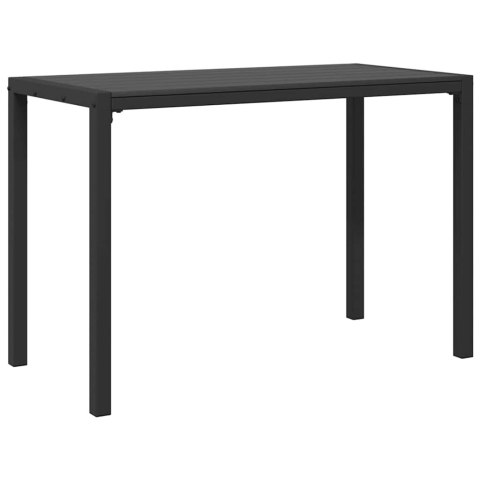 ZESTAW DO JEDZENIA W OGRODZIE 3-CZĘŚCIOWY ZE STALI I WPC W KOLORZE CZARNYM