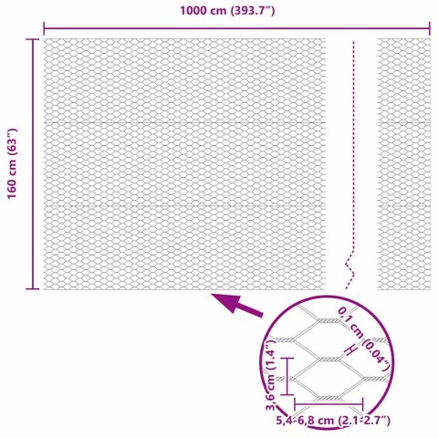 OGRODZENIE HEKSAGONALNE ZIELONY 1000X 160X 0.1CM