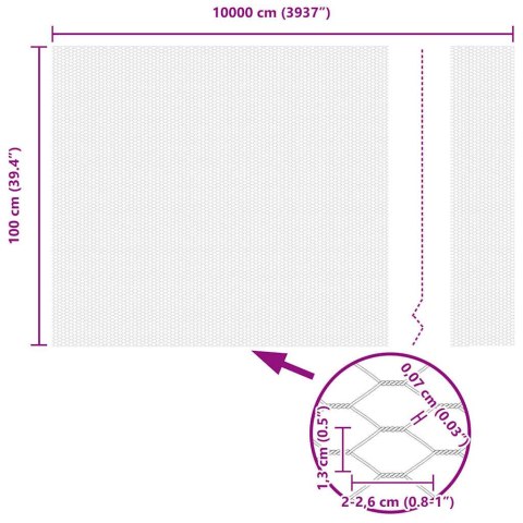 OGRODZENIE HEKSAGONALNE ZIELONY 10000X0.07X100CM