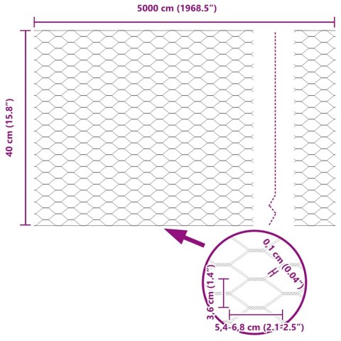 OGRODZENIE SZEŚCIOKĄTNE SZARE ZIELONY 0.4X 50M STAL