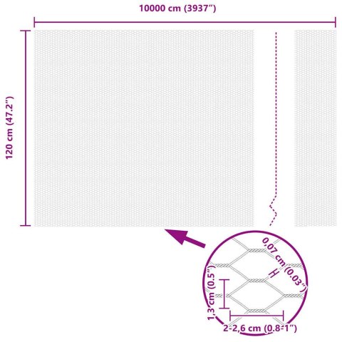 OGRODZENIE SZEŚCIOKĄTNE SZARE ZIELONY 1.2X 100M STAL