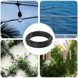 DRUT DO WIĄZANIA OGRODZEŃ ANTRACYT 33M STAL POKRYTA PCV