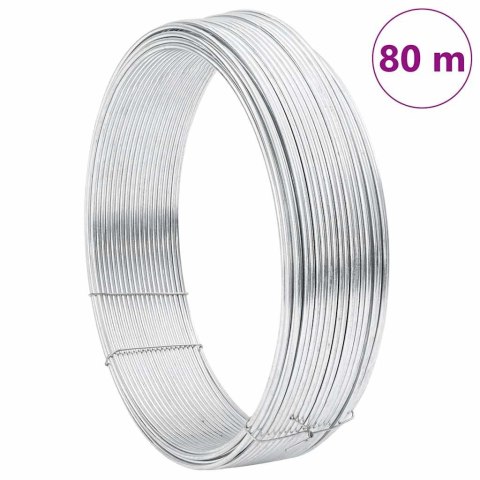 DRUT DO WIĄZANIA OGRODZEŃ SREBRNY 80M