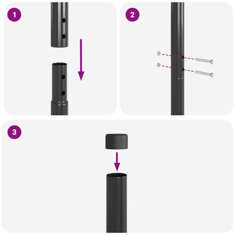 SŁUPKI OGRODZENIOWE 12 PCS SZARY 160CM STAL MALOWANA PROSZKOWO