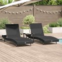 LEŻAKI 3 PCS CZARNY 40X 40X 40.5CM POLIRATTAN
