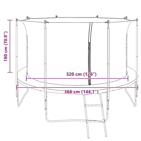 SIATKA ZABEZPIECZAJĄCA DO OKRĄGŁEJ TRAMPOLINY 3,66M