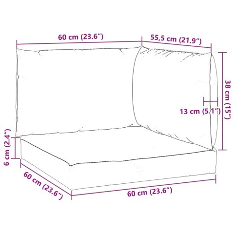 PODUSZKI NA PALETY 3 SZT. CZARNE TKANINA OXFORD