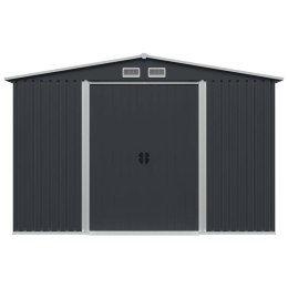 SZOPA OGRODOWA ANTRACYTOWA STALOWA 257X 205X 178CM