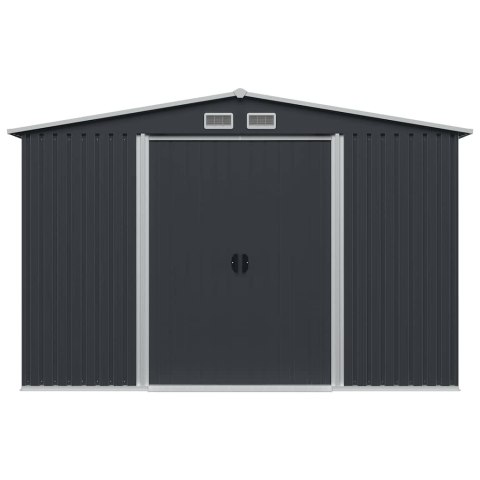 SZOPA OGRODOWA ANTRACYTOWA STALOWA 257X 205X 178CM