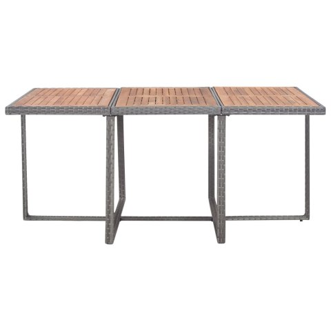 11-CZ. ZESTAW MEBLI OGRODOWYCH RATTAN PE I AKACJA ANTRACYT