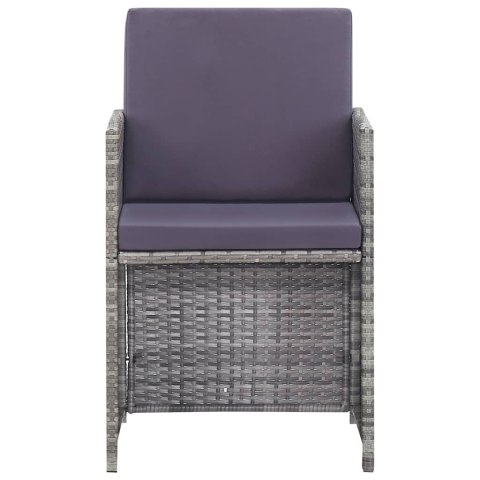 11-CZ. ZESTAW MEBLI OGRODOWYCH RATTAN PE I AKACJA ANTRACYT