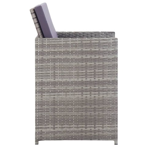 11-CZ. ZESTAW MEBLI OGRODOWYCH RATTAN PE I AKACJA ANTRACYT