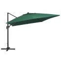 PARASOL Z LED I ALUMINIOWYM SŁUPKIEM 400X300CM ZIELONY