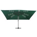PARASOL Z LED I ALUMINIOWYM SŁUPKIEM 400X300CM ZIELONY