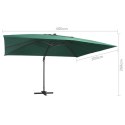 PARASOL Z LED I ALUMINIOWYM SŁUPKIEM 400X300CM ZIELONY