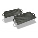 ŻELIWNE PŁYTY GRILLOWE DWUSTRONNE 2 SZT 38X 23CM