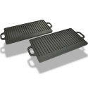ŻELIWNE PŁYTY GRILLOWE DWUSTRONNE 2 SZT 38X 23CM