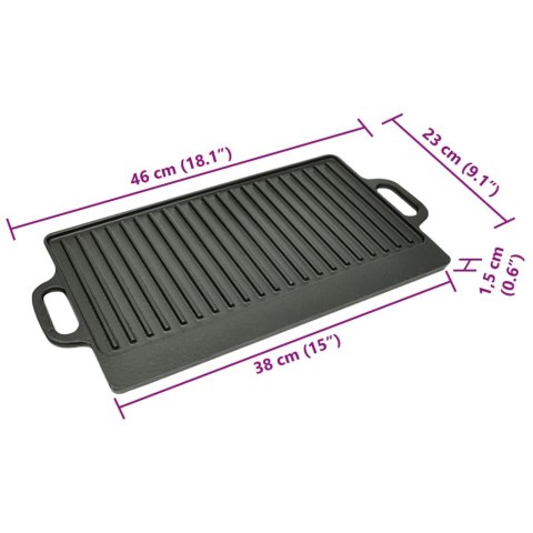 ŻELIWNE PŁYTY GRILLOWE DWUSTRONNE 2 SZT 38X 23CM