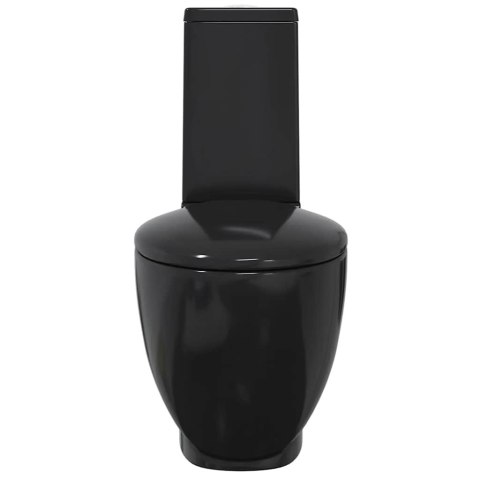 CERAMICZNA TOALETA ZE SPŁUCZKĄ OKRĄGŁA ODPŁYW PIONOWY CZARNA