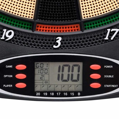 ELEKTRYCZNA TARCZA DO DARTA Z RZUTKAMI CZARNA POLIPROPYLEN