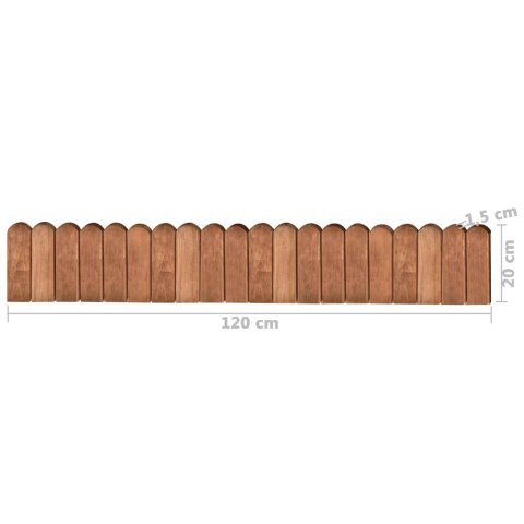 OBRZEŻA OGRODOWE 3 SZT. 120CM IMPREGNOWANE DREWNO SOSNOWE