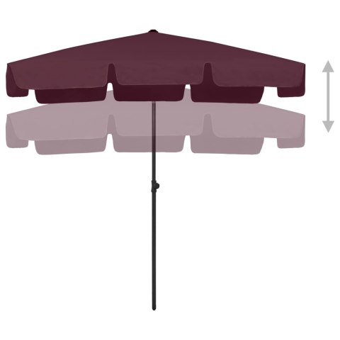 PARASOL PLAŻOWY BORDOWY 200X125CM