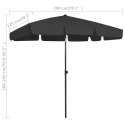 PARASOL PLAŻOWY CZARNY 200X125CM